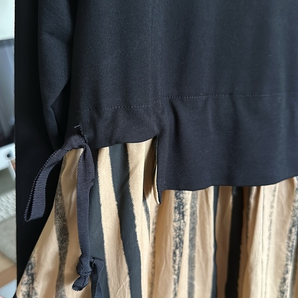 SIMPLY VANITE Lagenlook MIDI Dress Neutral Relaxed Fit Artistic Artsy Layer Look - Picture 14 of 16